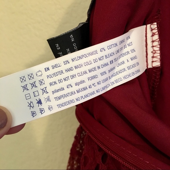 Lace midi skirt | burgundy - Picture 6 of 8